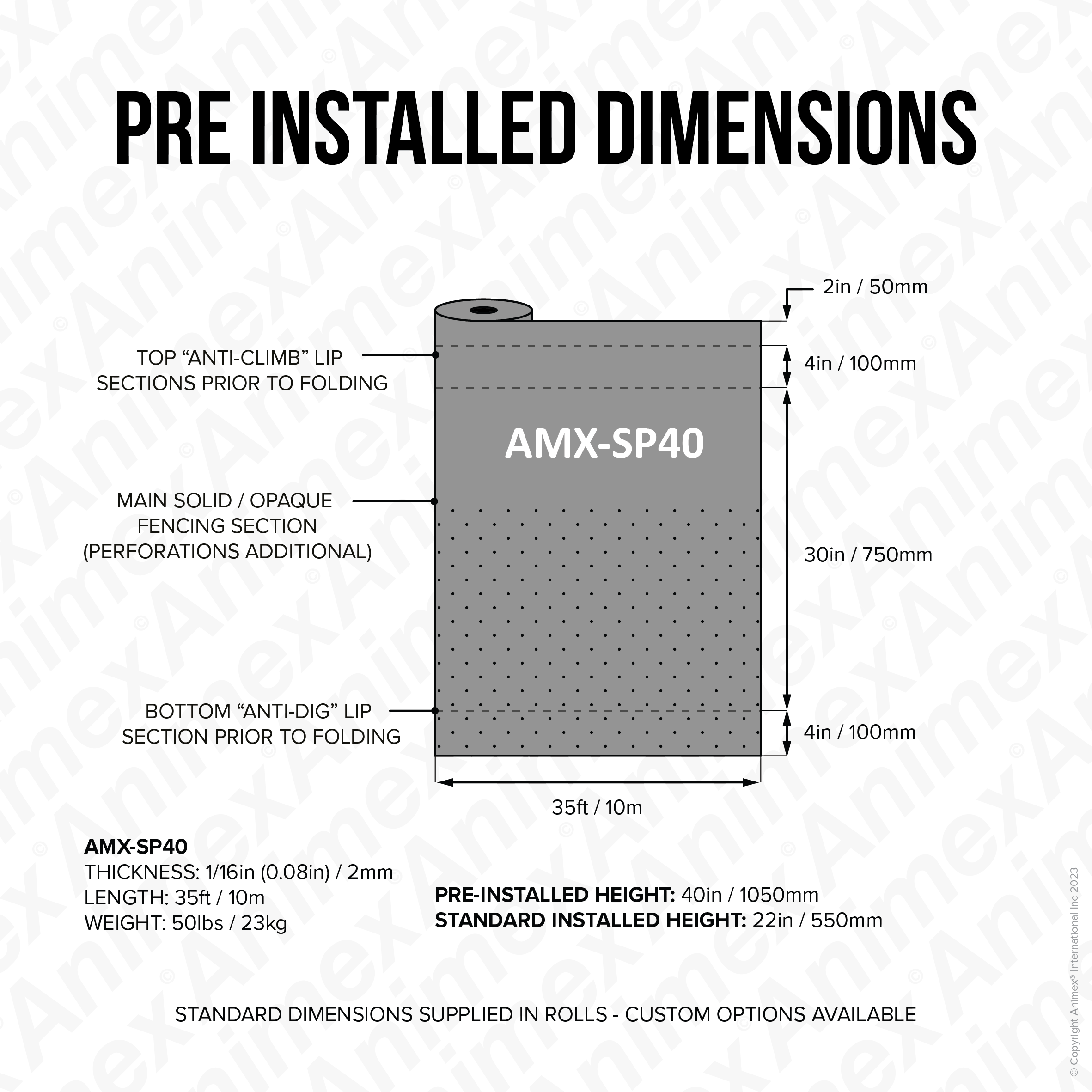 AMX-SP40 (Semi-Permanent) Wildlife Exclusion Fencing — Animex